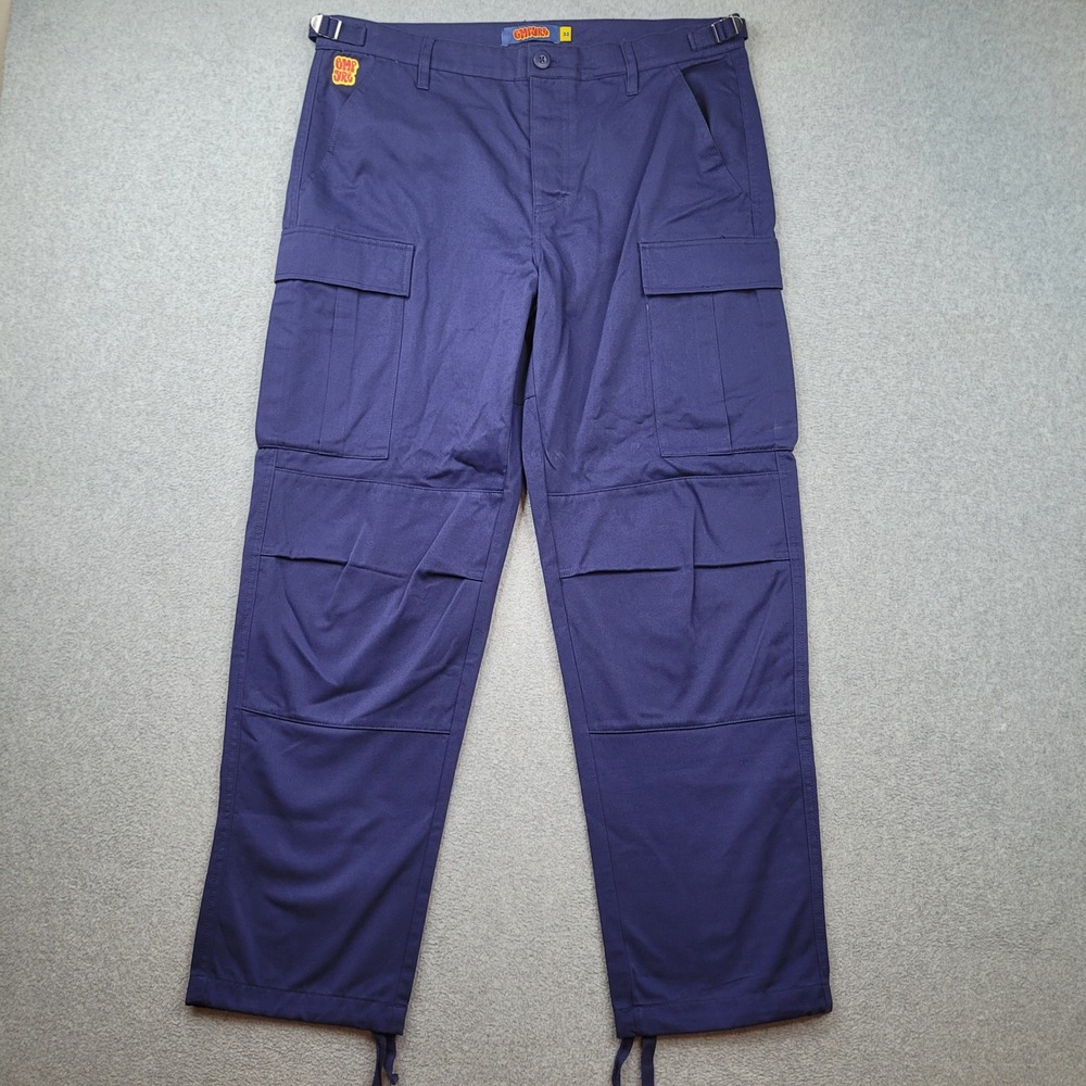Empyre Relax Cargo Pants Mens 32x30 Blue Skate Streetwear Adjustable Waist